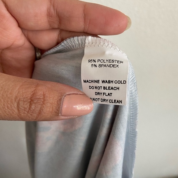 Navy floral print wide leg jumpsuit - Picture 9 of 11